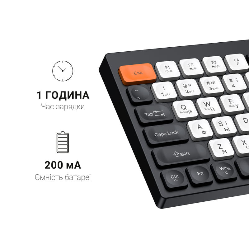 Клавіатура бездротова OfficePro SK985BO Bluetooth Black/White