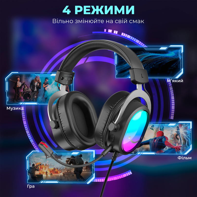 Гарнитура Fifine H16 7.1 Black RGB