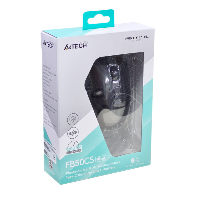 Миша бездротова A4Tech Fstyler FB50CS Plus Black