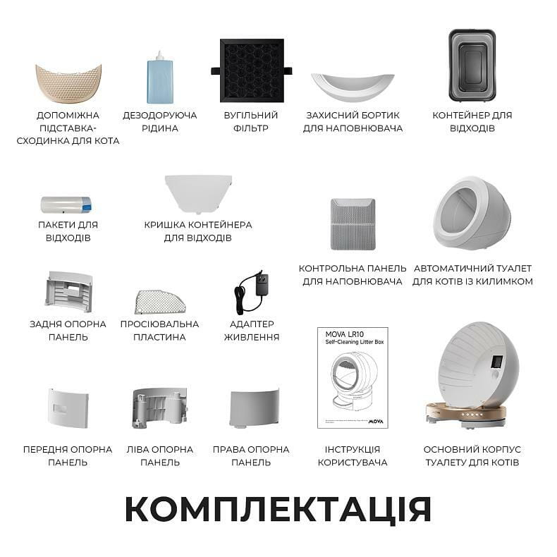 Автоматический смарт туалет для кошек Mova LR10 Prime