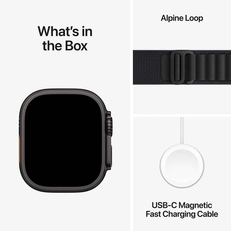 Смарт-часы Apple Watch Ultra 3 GPS + Cellular 49mm Black Titanium Case with Black Alpine Loop - Medium (MF0V4QP/A)