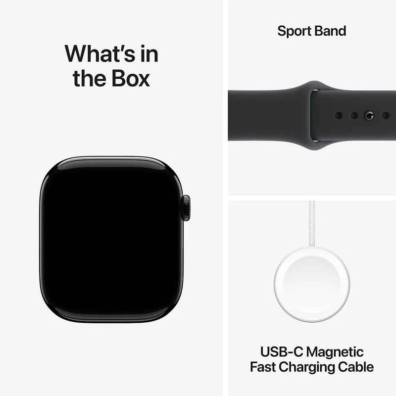 Смарт-часы Apple Watch Series 11 GPS 46mm Jet Black Aluminium Case with Black Sport Band - S/M (MEUW4RK/A)