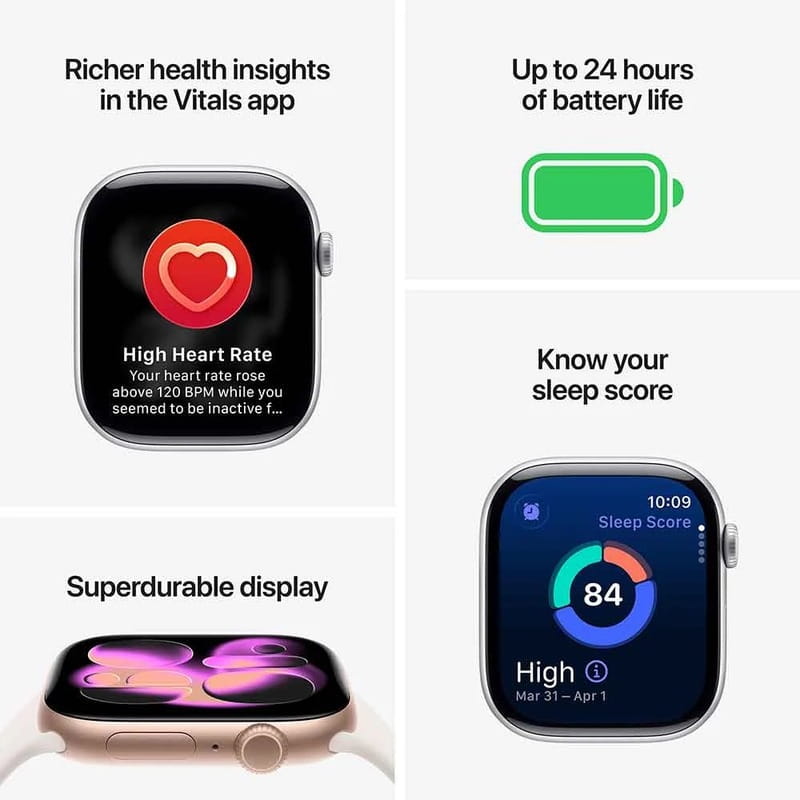 Смарт-часы Apple Watch Series 11 GPS 46mm Jet Black Aluminium Case with Black Sport Band - S/M (MEUW4RK/A)