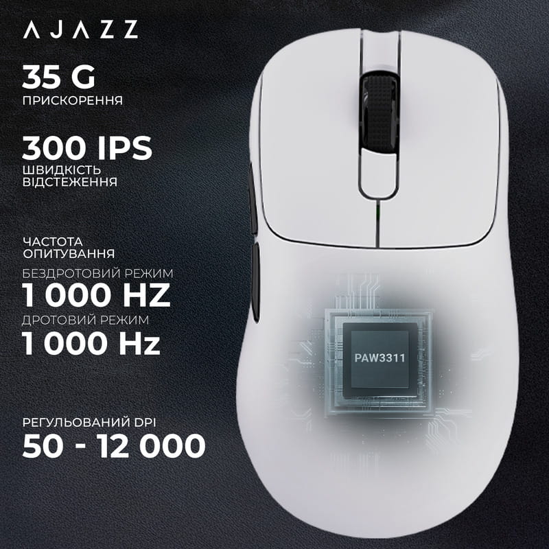 Мышь беспроводная Ajazz AJ179P MC White (AJ179P-MC-W)