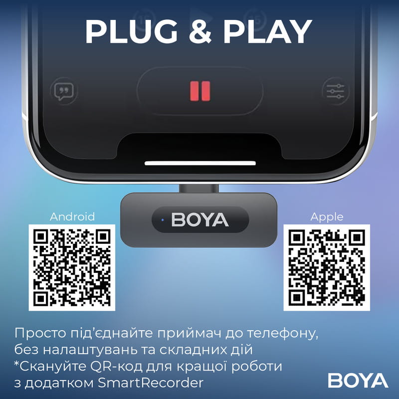 Микрофон BOYA BY-V1 Lightning Black