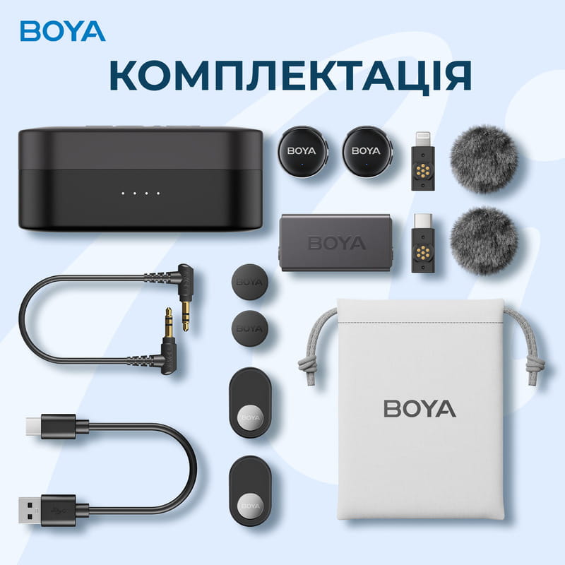Мікрофон BOYA LINK 3-01 Type-C/TRS/Lightning Black