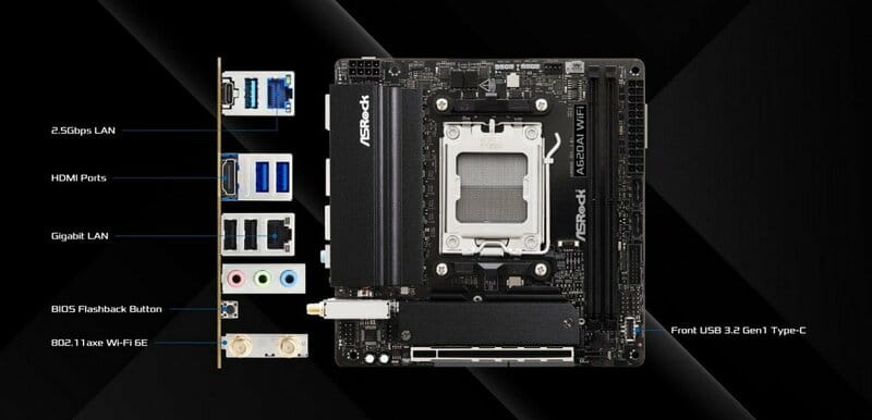 Материнская плата ASRock A620AI WiFi Socket AM5