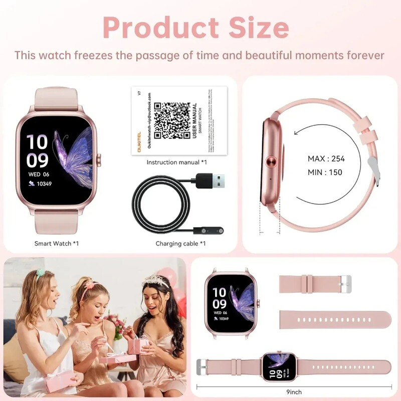 Смарт-часы Oukitel V7 Pink (6941749851062)