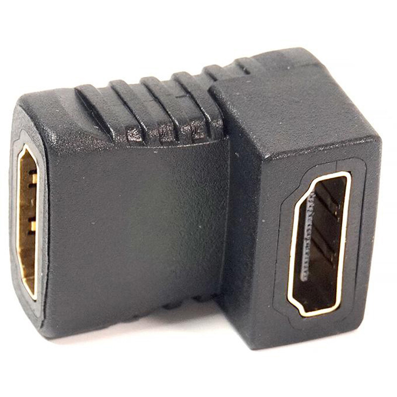 Перехідник PowerPlant (KD00AS1305) HDMI(AF)-HDMI(AF), кутовий, Black