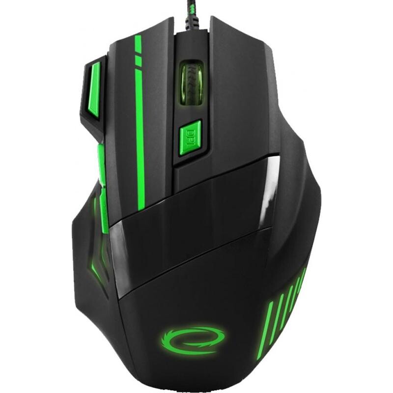 Мишка EsperanzaEGM201G Wolf Black/Green USB
