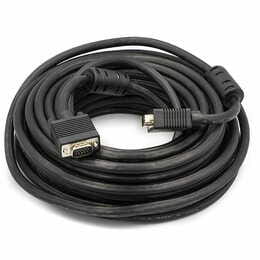 Кабель PowerPlant (CA911042) VGA-VGA, 10м, Double ferrites, чорний