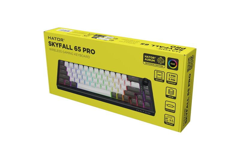 Клавіатура бездротова Hator Skyfall 65 Pro Wireless Grey/Black (HTK4160UA)