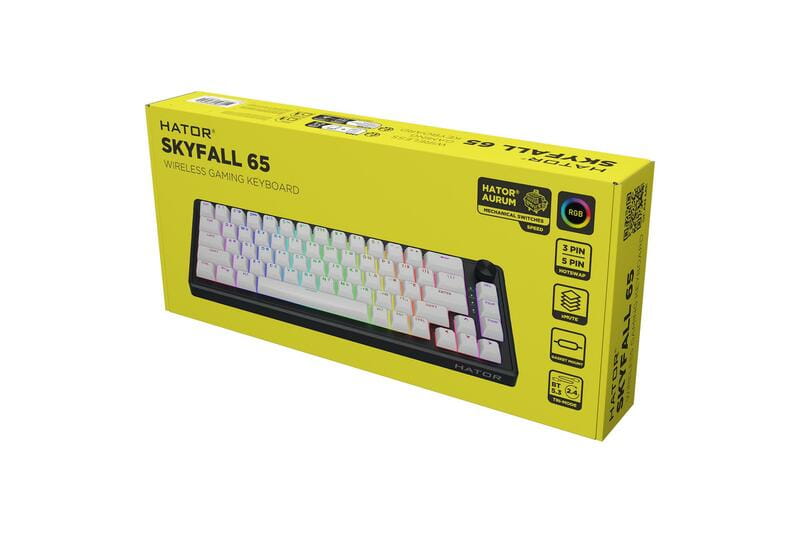 Клавіатура бездротова Hator Skyfall 65 Wireless Black/White (HTK3160UA)