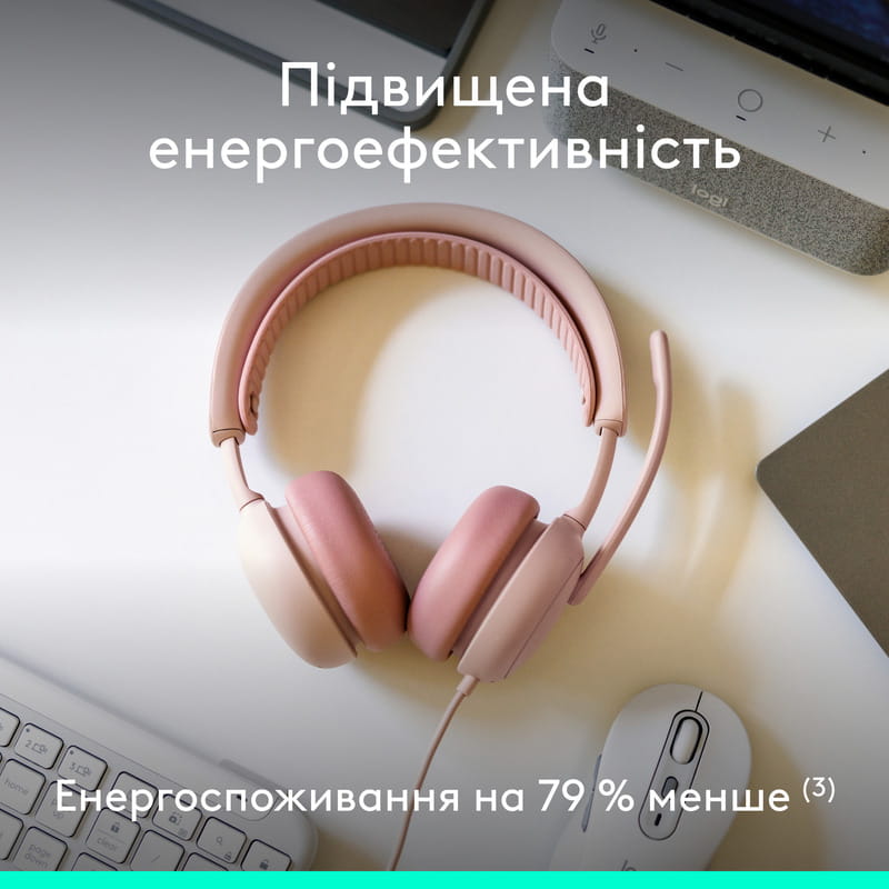 Гарнитура Logitech Zone Wired 2 USB Rose (981-001620)
