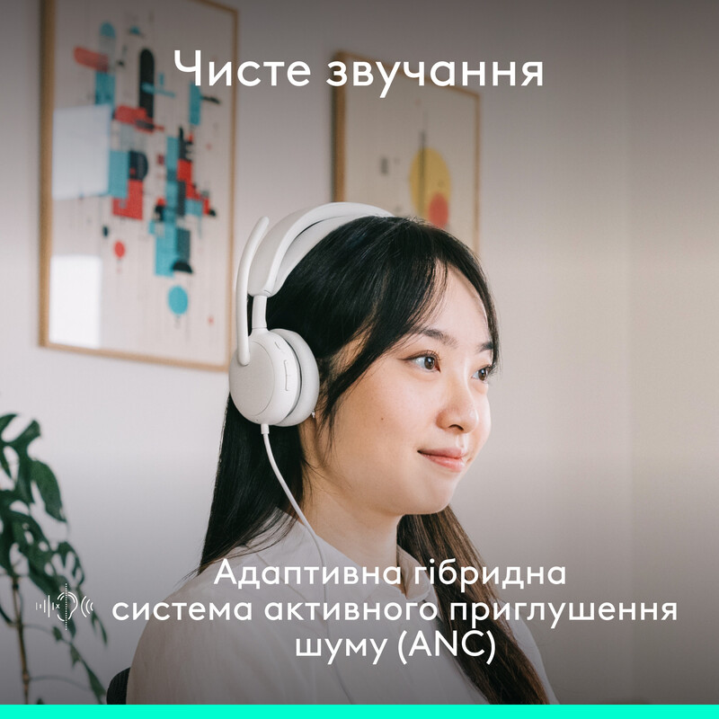 Гарнитура Logitech Zone Wired 2 USB Off-White (981-001621)