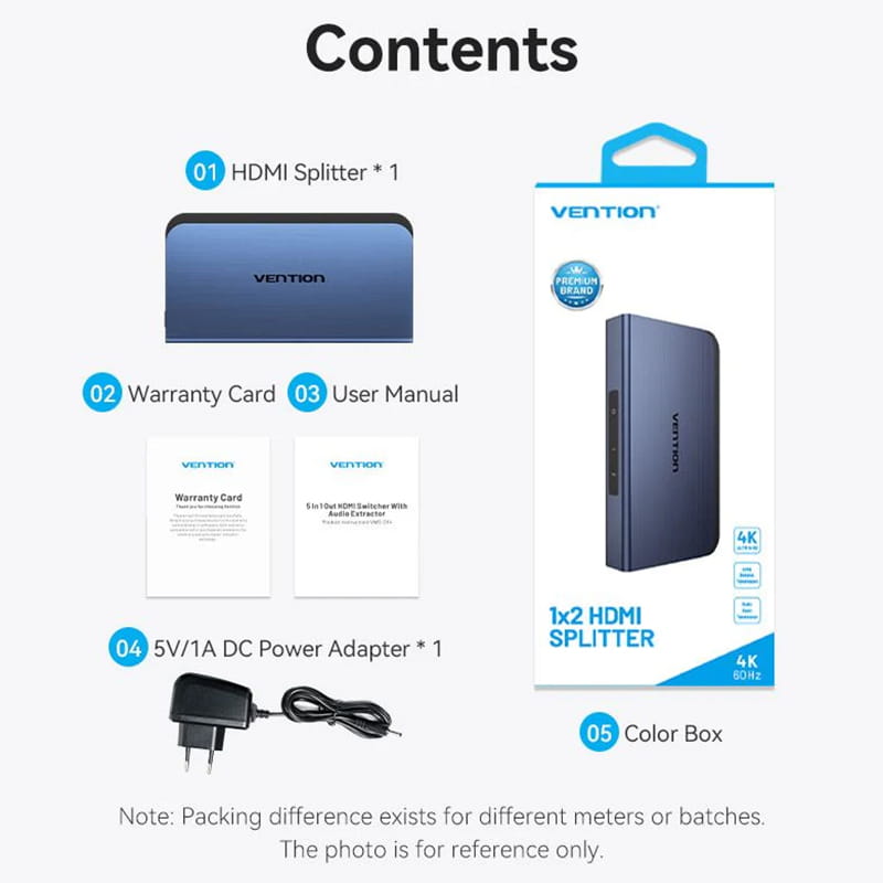 Сплиттер Vention HDMI 2.0 UHD 4K 60Hz (AKEL0-EU)