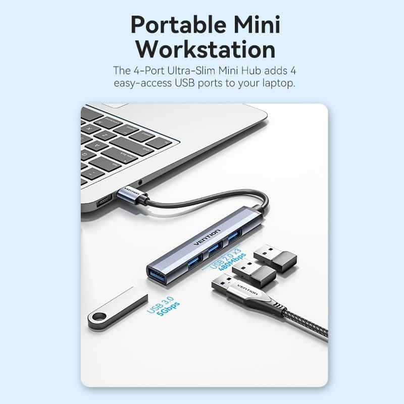 USB-хаб Vention CKOHB 4 ports Silver