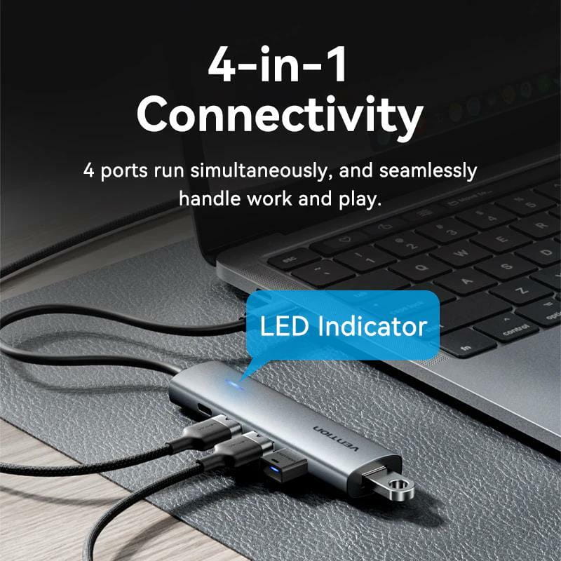 USB-хаб Vention USB 3.2 Type-C - USB3.2х4/Type-C Silver (TGZHB)
