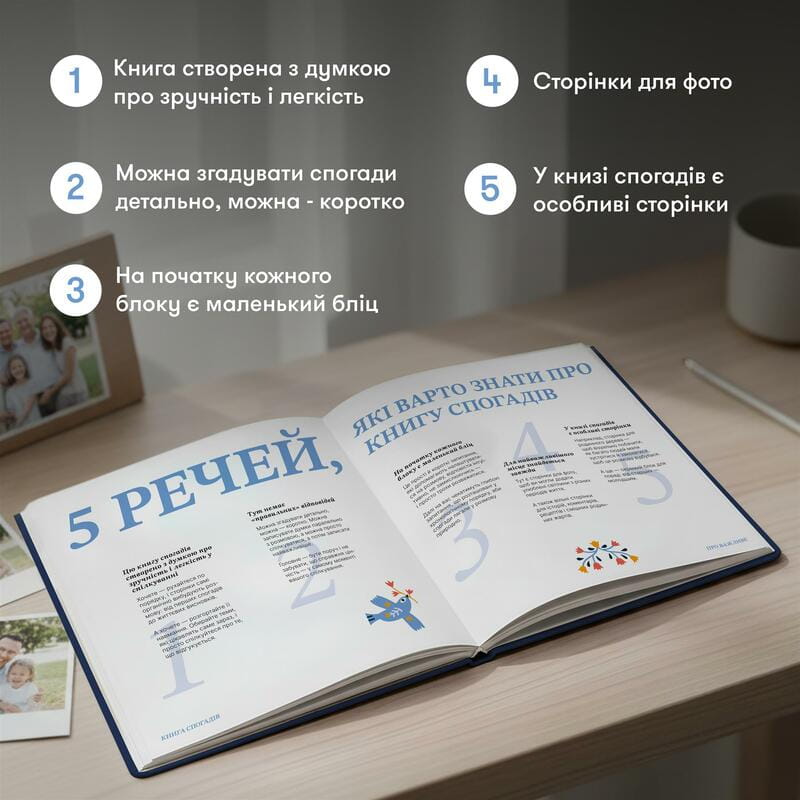 Книга спогадів Orner Історії найкращого тата, темно-синій (orner-3500)