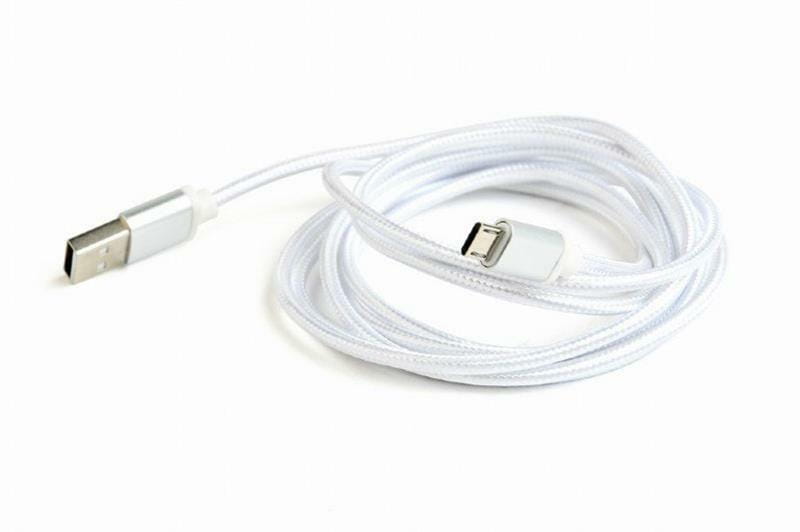 Кабель Cablexpert USB - micro USB V 2.0 (M/M), 1.8 м, серебристый (CCB-mUSB2B-AMBM-6-S)