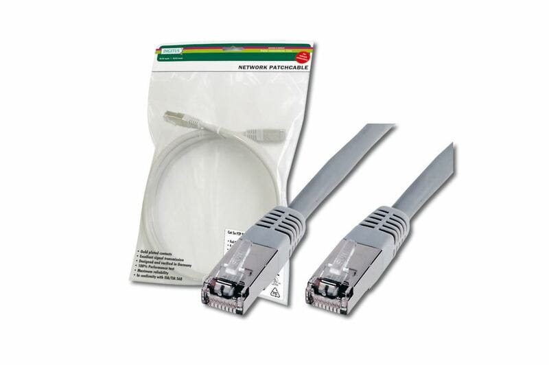 Патч-корд DIGITUS cat.5e,SF-UTP,2м,AWG 26/7, сірого кольору (DK-1531-020)