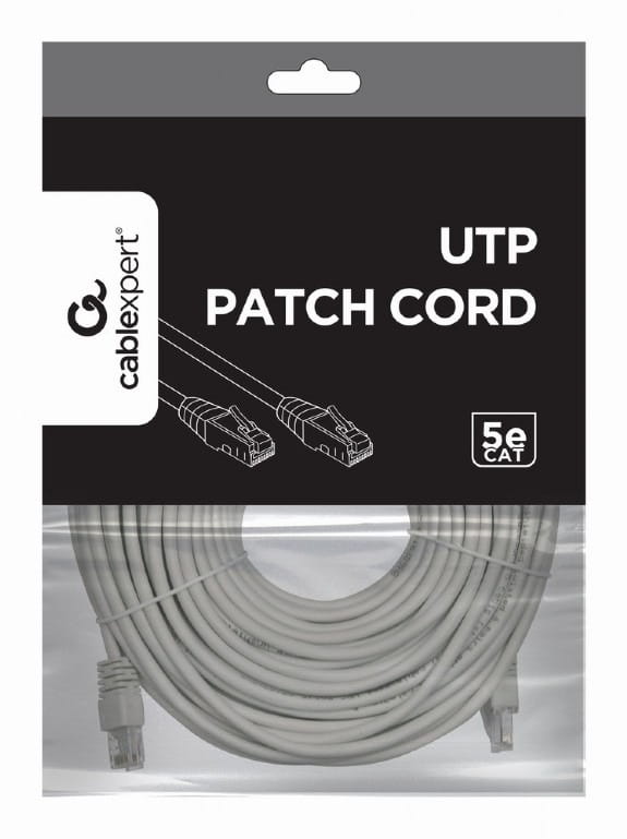 Патч-корд UTP Cablexpert (PP12-30M) літий, 50u "штекер із засувкою, 30 м, сірий