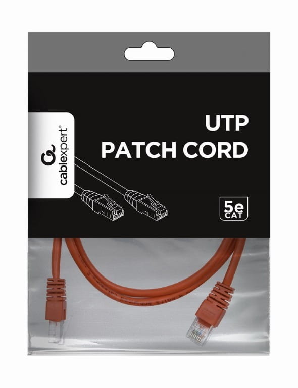 Патч-корд UTP Cablexpert (PP12-1M/R) літий, 50u "штекер із засувкою, 1 м, червоний