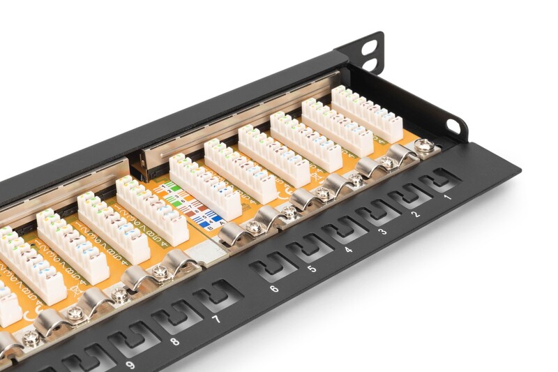 Патч-панель Digitus (DN-91624S-SL-SH) 19" 0.5U, 24 порта, Cat.6 STP в зборі