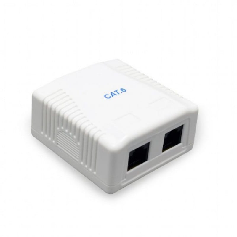 Розетка Cablexpert (NCAC-2U6-01) 2хRJ-45, Cat6, внешняя, белый