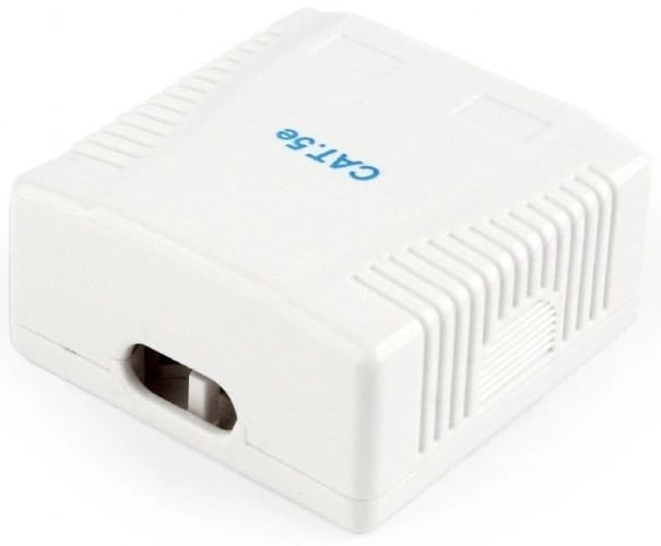 Розетка Cablexpert (NCAC-2U5E-01) 2хRJ-45, Cat5Е, зовнішня, біла