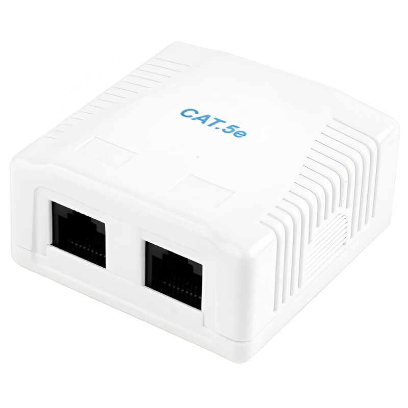 Розетка Cablexpert (NCAC-2U5E-01) 2хRJ-45, Cat5Е, зовнішня, біла