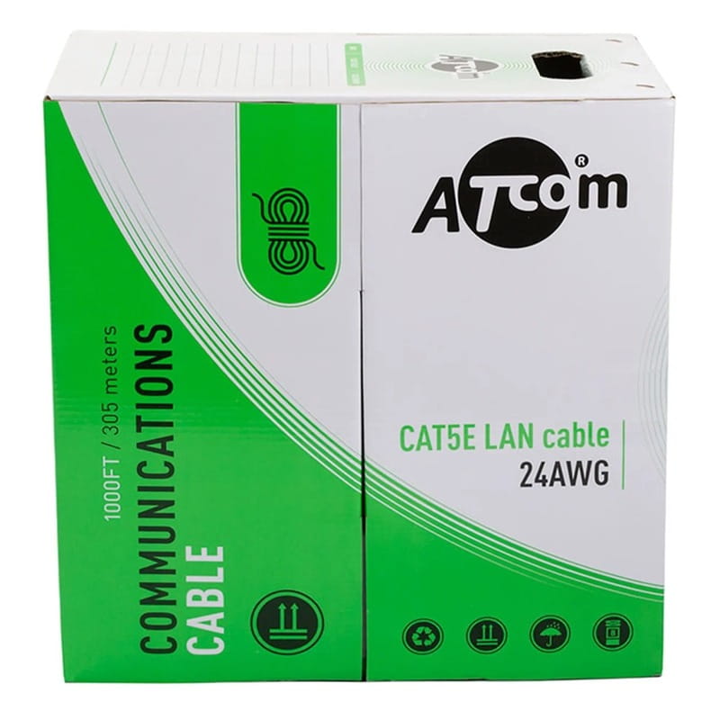 Кабель витая пара Standart  FTP 5е ATcom ( бух.305м) 4х2х0,5мм ,CCA (3801)