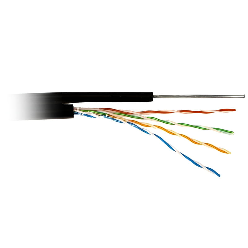 Кабель для внешней прокладки Atcom (13760) FTP, CAT5е, 4х2х0,5 мм, CCA, бухта 305 м, с тросом 1.2 мм