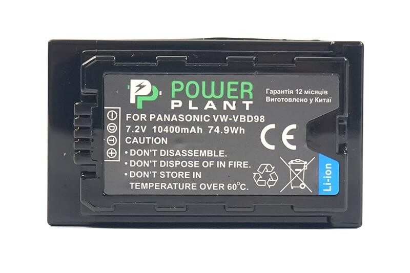 Акумулятор PowerPlant Panasonic VW-VBD98 10400mAh (CB970100)