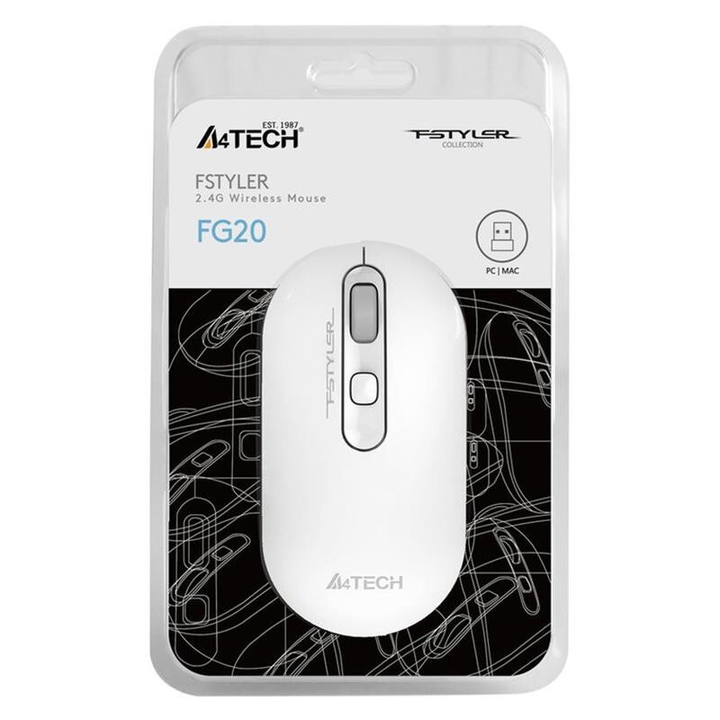 Мышь беспроводная A4Tech FG20 White