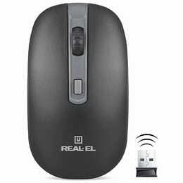 Мышь беспроводная REAL-EL RM-303 Black/Grey