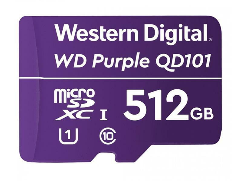 Карта памяти MicroSDHC 512GB UHS-I Class 10 WD Purple QD101 (WDD512G1P0C)