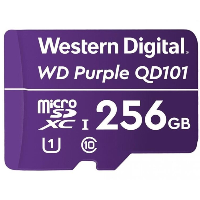Карта памяти MicroSDHC 256GB UHS-I Class 10 WD Purple QD101 (WDD256G1P0C)