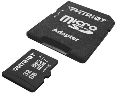 Карта памяти MicroSDHC  32GB UHS-I Class 10 Patriot LX + SD-adapter (PSF32GMCSDHC10)