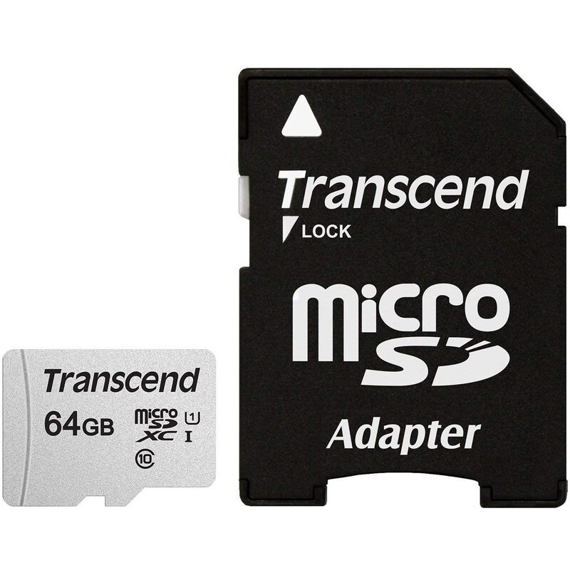 Карта пам`ятi MicroSDXC 64GB UHS-I Class 10 Transcend 300S + SD-adapter (TS64GUSD300S-A)