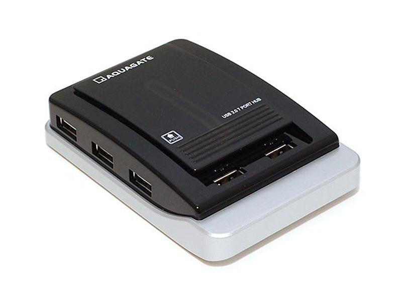 Концентратор USB2.0 PowerPlant CA911349 Black 7хUSB2.0, 1хminiUSB