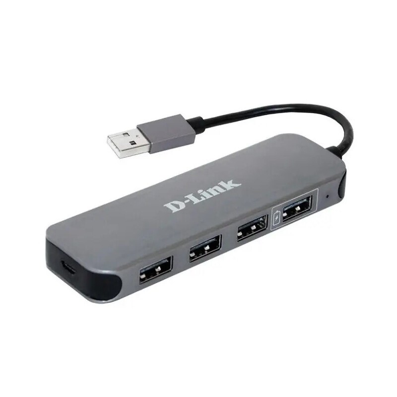 Концентратор USB2.0 D-Link DUB-H4 Black 4хUSB2.0