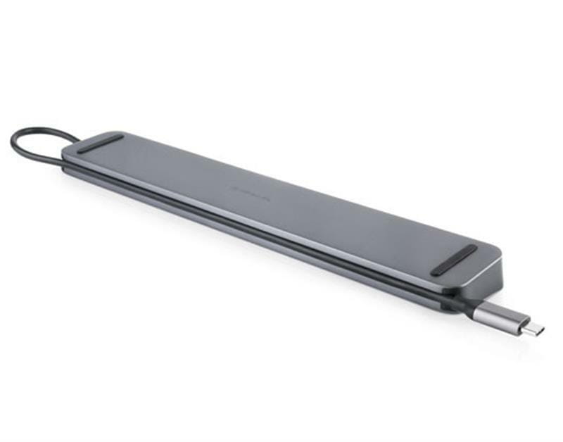 USB-хаб REAL-EL CQ-1000 USB3.0х3/USB-C/HDMI/VGA/RJ45/SD/TF/3.5 mm audio, 0.4m, Space Grey