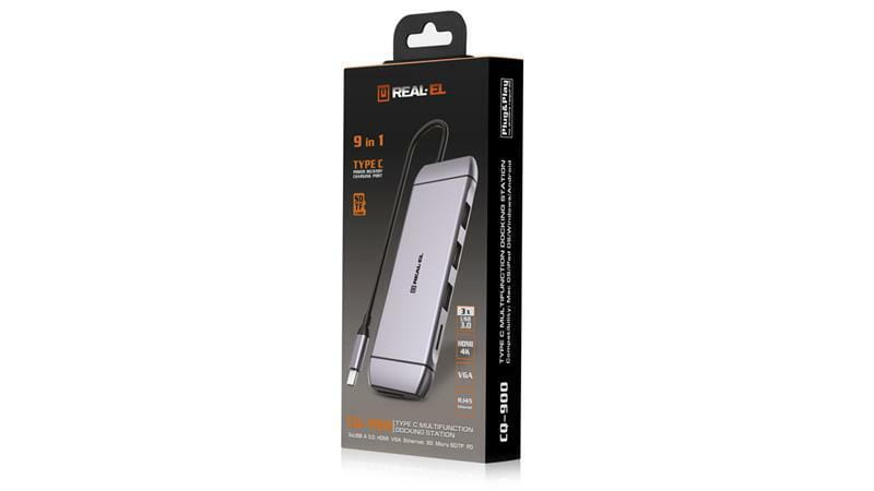 USB-хаб REAL-EL CQ-900 3 ports
