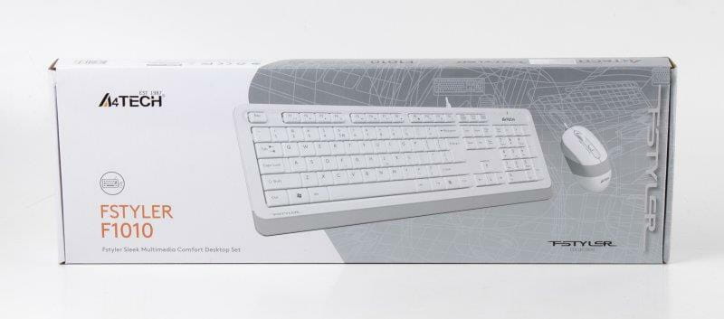 Комплект (клавиатура, мышь) A4Tech F1010 White