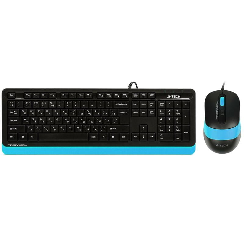 Комплект (клавиатура, мышь) A4Tech F1010 Black/Blue