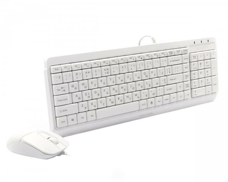 Комплект (клавиатура, мышь) A4Tech F1512 White