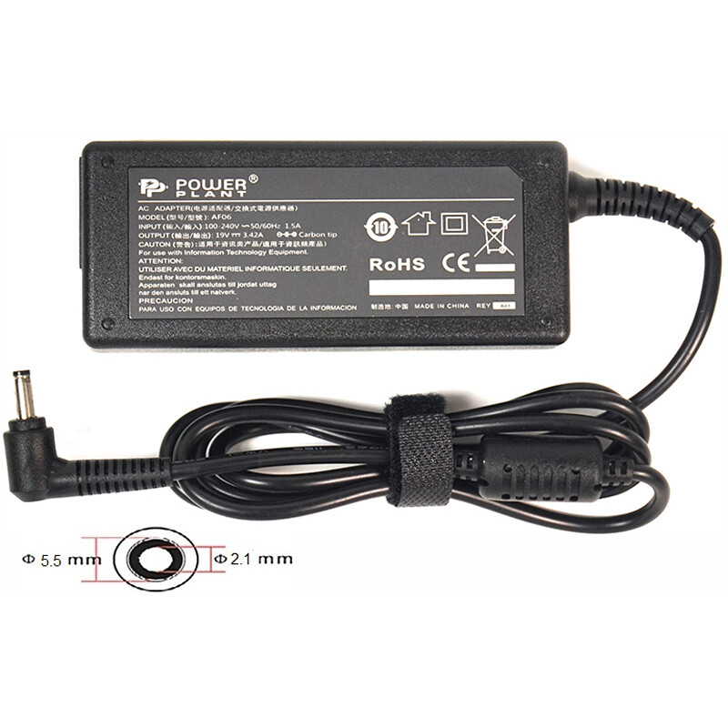 Блок питания PowerPlant для ноутбука Acer 220V, 19V 65W 3.42A 5.5х2.1мм (AC65F5521)