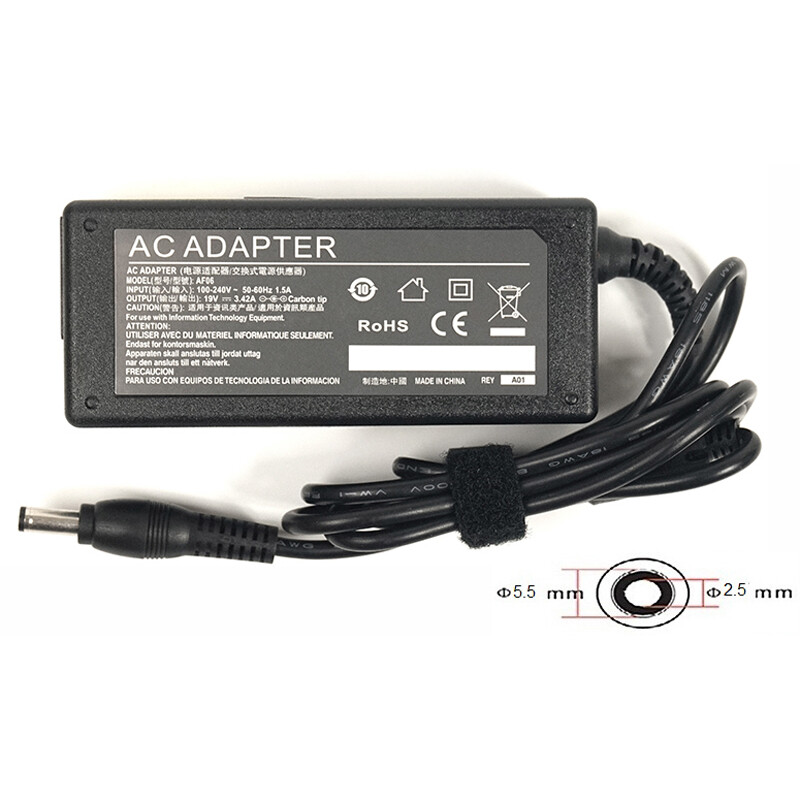 Блок живлення PowerPlant для ноутбуків Acer, Asus 220V, 19V 65W 3.42A 5.5х2.5мм (AC65F5525)