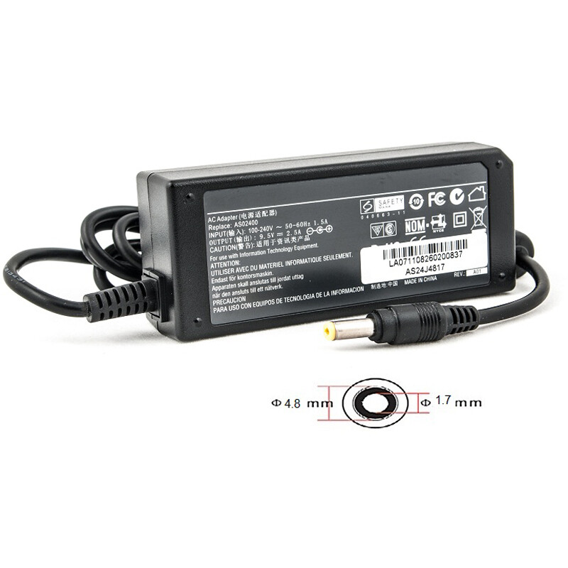Блок живлення PowerPlant для ноутбука Asus 220V, 9.5V 24W 2.5A, 4.8х1.7мм (AS24J4817)